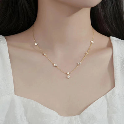 18K Gold-Plated Flower Necklace