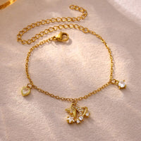 Elegant Zircon Multi-element Anklet For Women 18K Gold Plated Heart Stars Anklets Waterproof Foot Chain Beach Jewelry