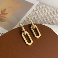 Geometric Zircon Drop Earrings