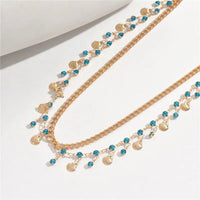 Blue Crystal Scallop Waist Chain