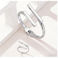 Design Geometric Open Bracelet Ring