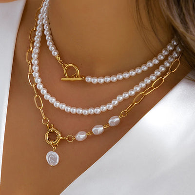 Gold Pearl Necklace