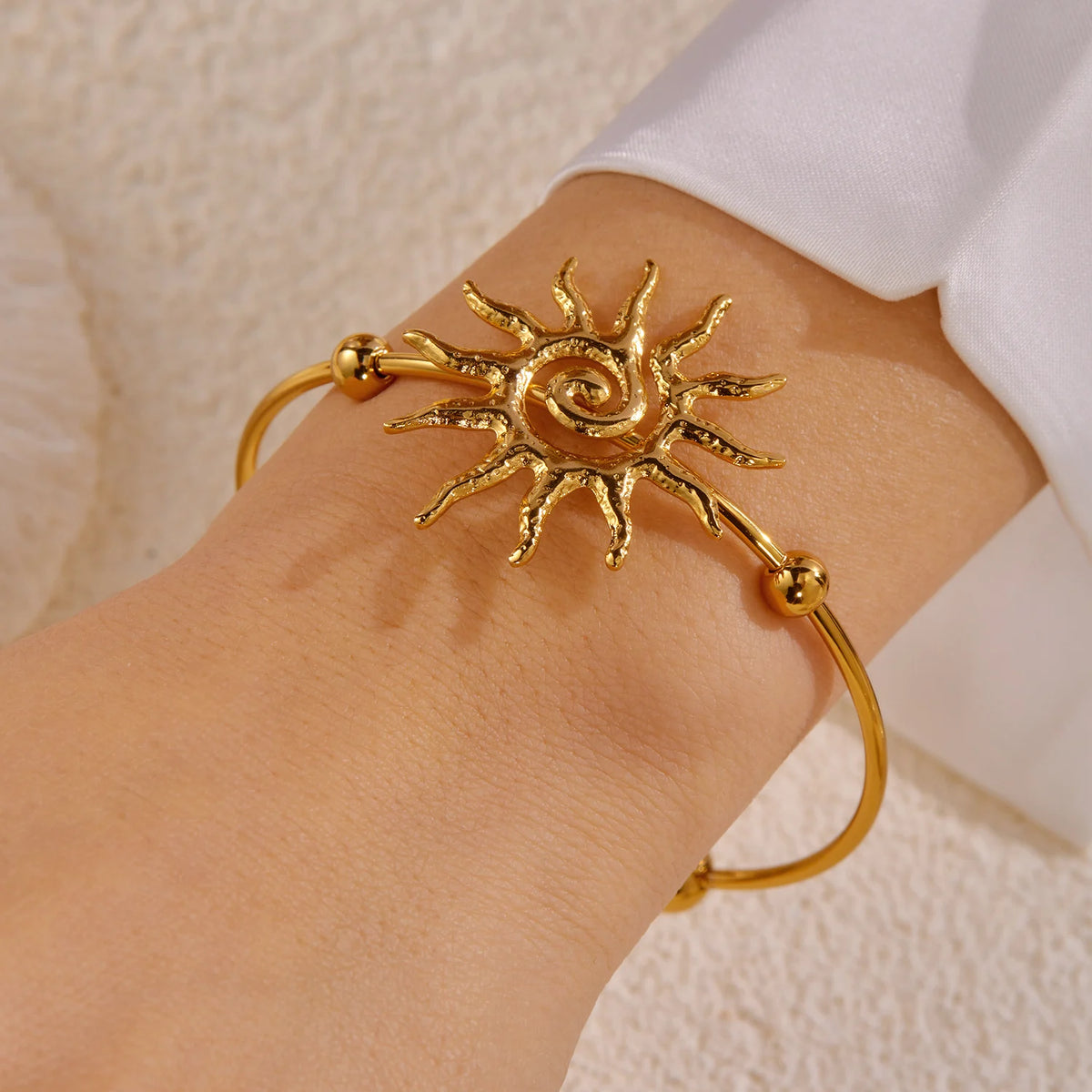 Gold Sun Cuff Bracelet