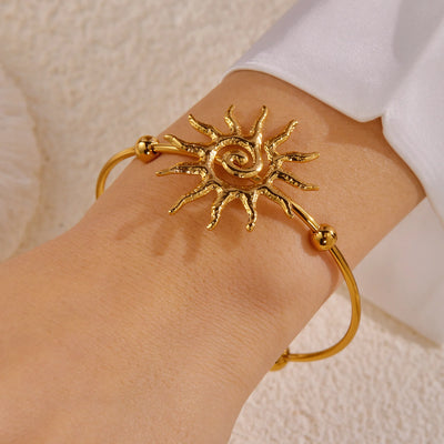 Gold Sun Cuff Bracelet