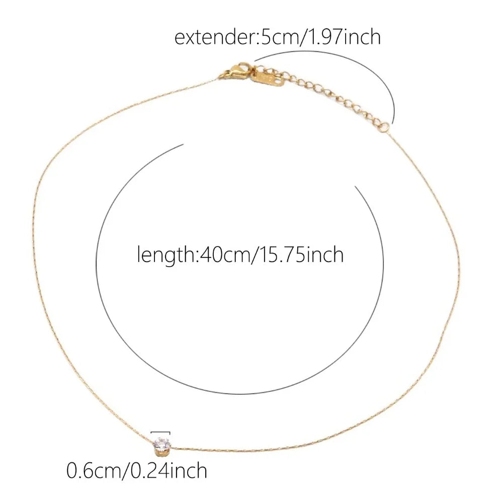 Dainty Zircon Pendant Necklace
