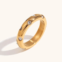 Gold Emerald Dot Ring