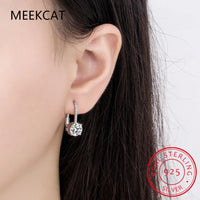 18K Gold 2 Carat Moissanite Hoop Earrings 8mm Lab Diamond Earring for Women Original 925 Silver Jewelry Huggies