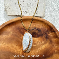Exaggerated Natural Shell Collarbone Chain Charm Necklace Rope Chain Y2K Summer Beach Vacation Charms Jewelry For Women
