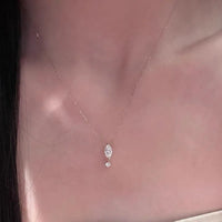 New 925 Silver Simple Stylish Pendant Necklace Women Marquise 5A Cubic Zirconia Wedding Daily Wear Exquisite Girls Fine Jewelry