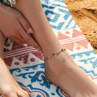 Daisy Flower & Evil Eye Anklet
