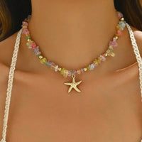 Exquisite Beach Style Seashell Necklace Beaded Choker Necklaces for Women Handmade Starfish Pendant Fashion Ocean Jewelry Чокер