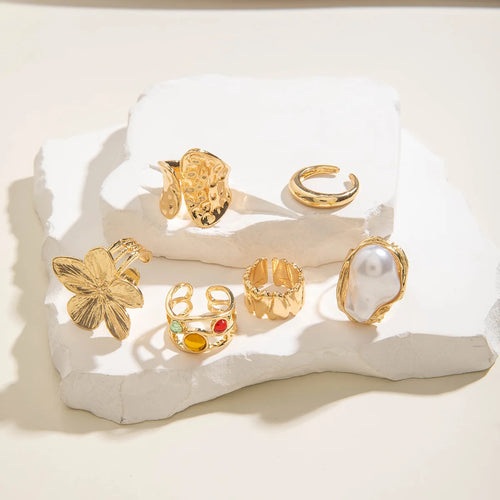 Baroque Pearl Combination Ring Six