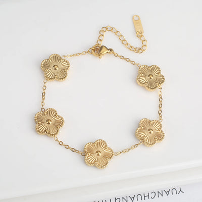 Stainless Steel Flower Bracelet