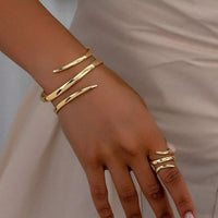 Design Geometric Open Bracelet Ring