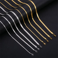 Chain Necklace Herringbone Choker Neck