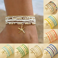 Starfish Beaded Anklet Set