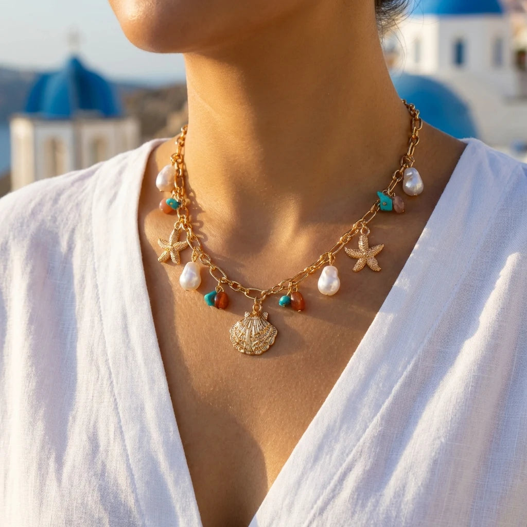 Baroque Pearl Starfish Necklace