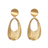 Vintage Metal Water-drop Clip on Earrings Without Piercing Geometric Statement Big Earrings No Pierced Ear Clips