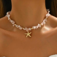Exquisite Beach Style Seashell Necklace Beaded Choker Necklaces for Women Handmade Starfish Pendant Fashion Ocean Jewelry Чокер