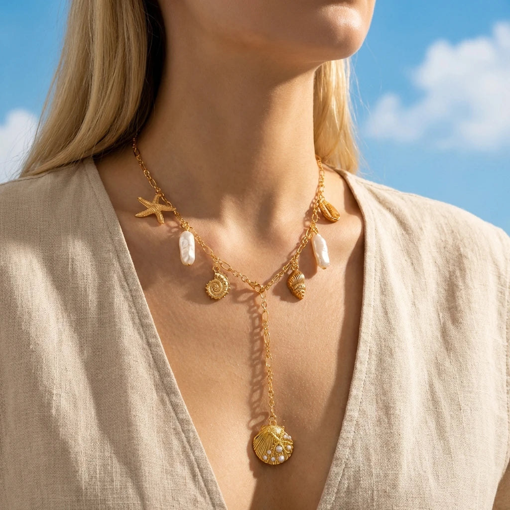 Baroque Pearl Starfish Necklace