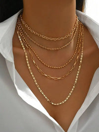 Tone Layered Pendant Necklace Set
