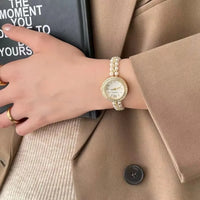 Pearl Studded Strap Watch Luxury