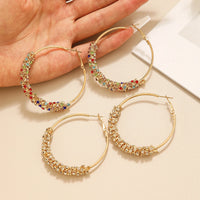 Zircon Stone Hoop Earrings Wedding