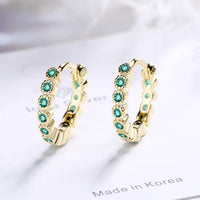 14K Gold Plated Moissanite Hoop Earrings for Women, D Color Round Cut Lab Diamond 925 Silver Hypoallergenic Earrings MSE005