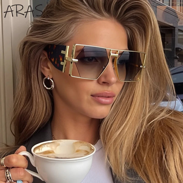 Steampunk Rectangle Sunglasses Luxury
