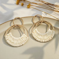 Raffia Boho Hoops