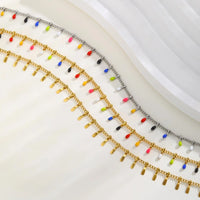 Colored Bohemia Anklet for Women,Gold Plated Stainless Steel Chain Anklets,Summer Beach Jewelry Gift