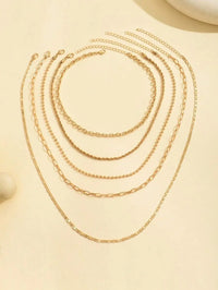 Tone Layered Pendant Necklace Set