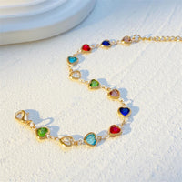 Baroque Heart Bracelets for Girls Colorful Acrylic Beads Bohemian Wrist Jewelry Candy Color Summer Beach Vacation Gift
