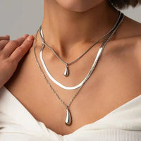 Waterdrop Layered Necklace