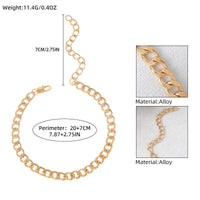 1 stylish punk single-layer Cuban alloy ankle chain suitable for party gathering beach vacation worn by both men and women