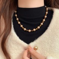 Maillard Natural Tiger's-eye Champagne Pearl Bead Necklace For 2024 Fashion Jewelry Women's Sexy Sweater Chain Neck Accessories
