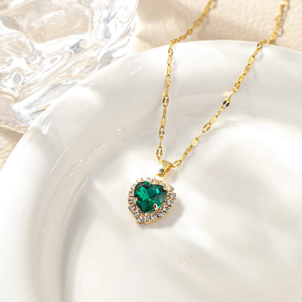 Zircon Love Heart Pendant Rainbow