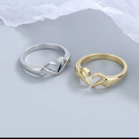 Silver Heart Hug Ring