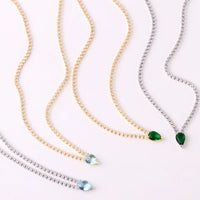 Zirconia Light Blue Necklace 18k