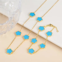 Flower Set Bracelet Necklace Classic