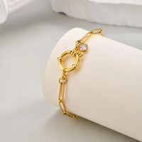 Anklet for Women, Adjustable Paperclip Chain Stainless Steel Link,Gold Plated Anklet Bracelet, Beach Summer Simple Foot Jewelry