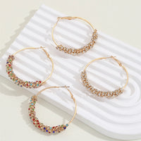 Zircon Stone Hoop Earrings Wedding