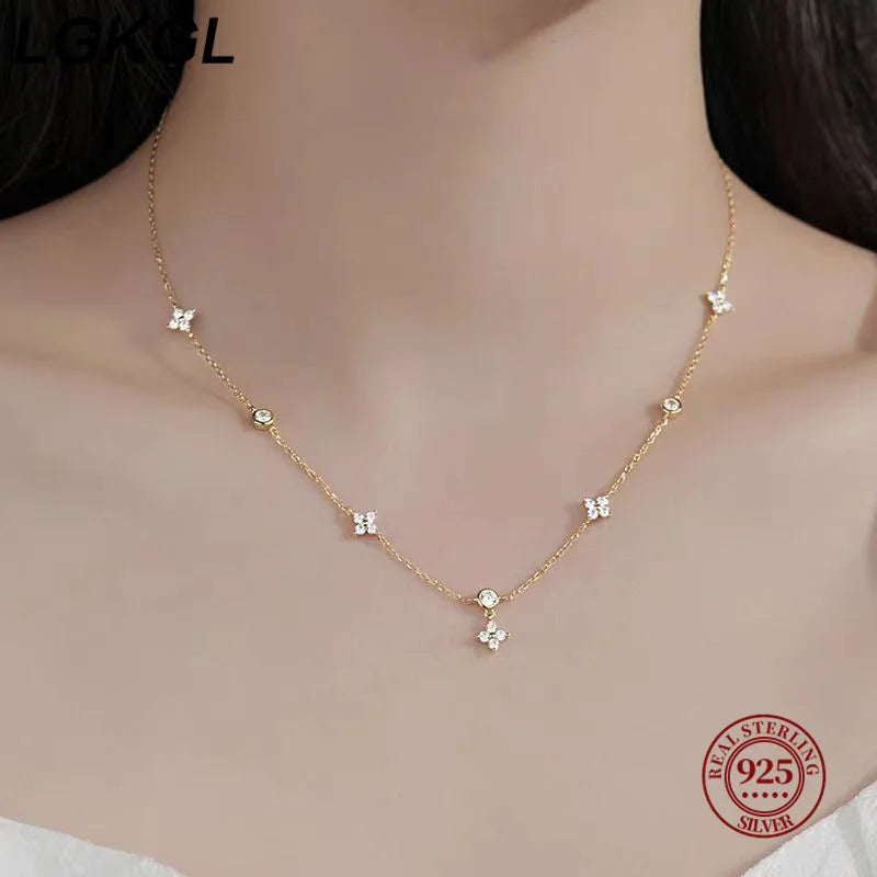 18K Gold-Plated Flower Necklace