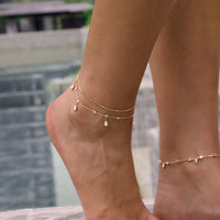 Geometric Cubic Zircon Anklet