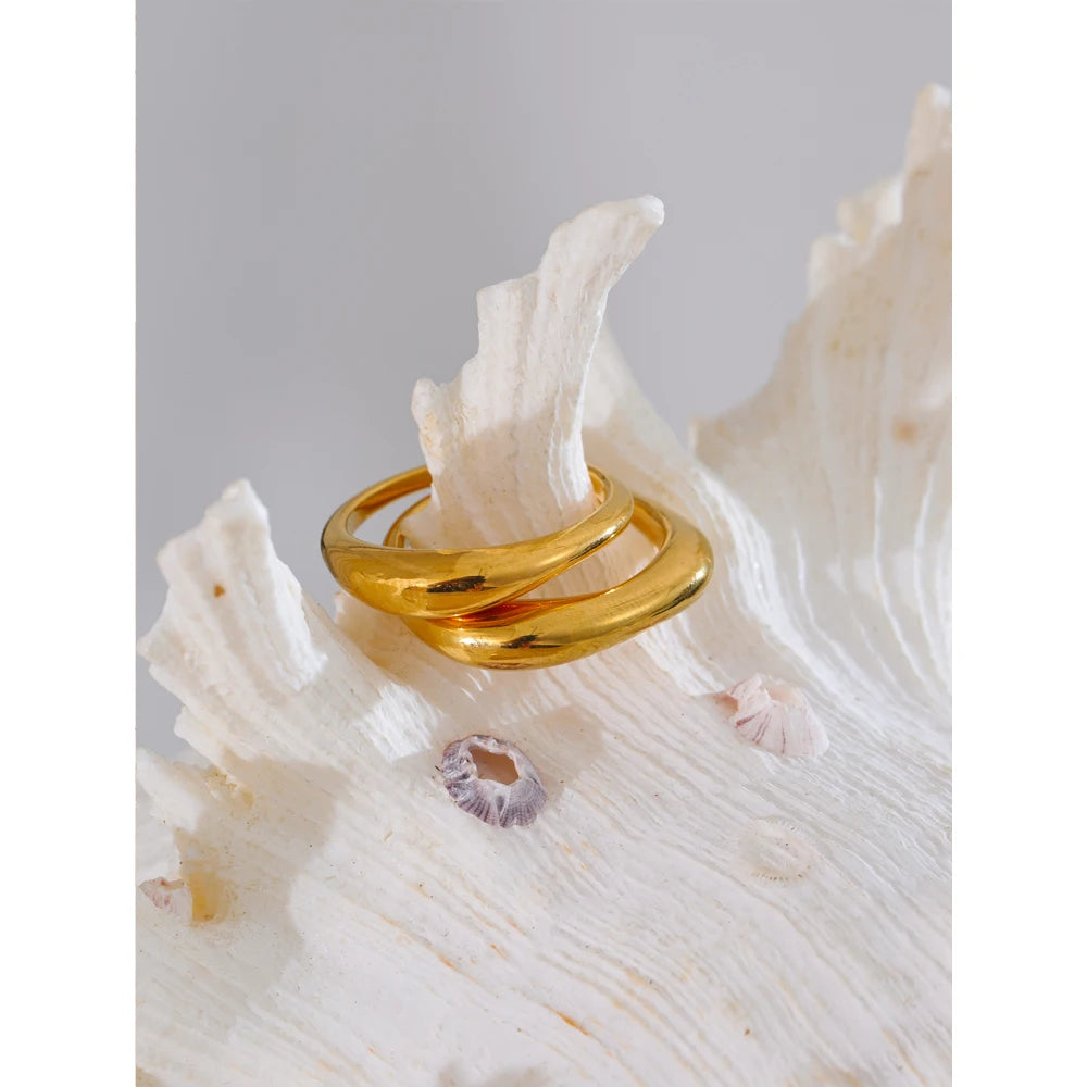 Gold Double Band Ring