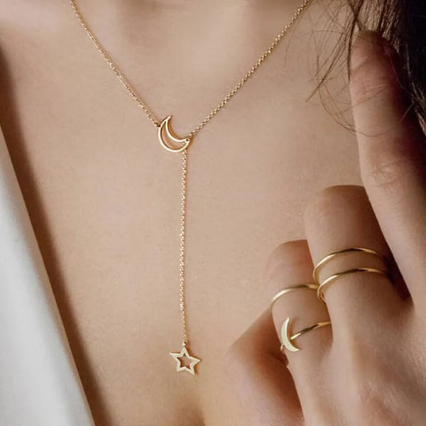 Hollow Star Pendant Necklace Drop