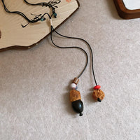 Artificial Wood Heart Pendant Necklaces