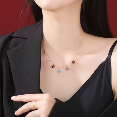 Sterling Silver Clover Necklace