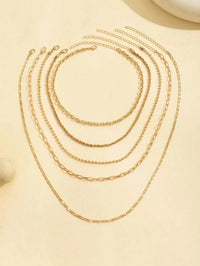 Tone Layered Pendant Necklace Set