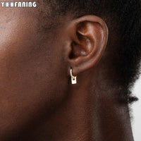 Gold Tag Hoop Earrings